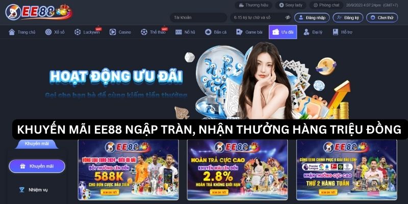 Khuyến mãi EE88 ngập tràn, nhận thưởng hàng triệu đồng Khuyến mãi EE88 ngập tràn, nhận thưởng hàng triệu đồng