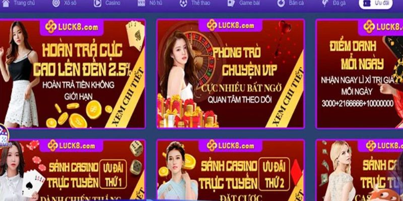 Khuyến Mãi Luck8 - Bùng Nổ Ưu Đãi Siêu Khủng Hàng Triệu Đồng Hoàn trả bùng nổ 2.5%